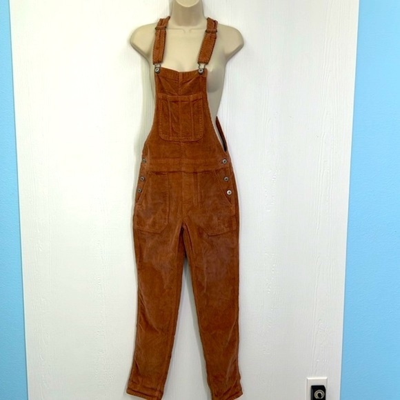 American Eagle - NWT Pink Corduroy Adjustable Straps With Pockets Overalls XS - Picture 2 of 14